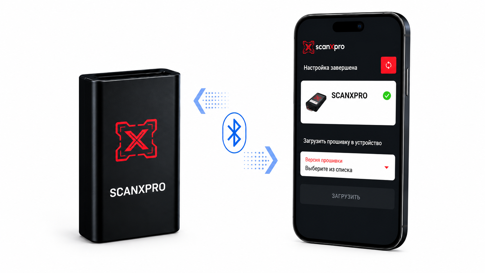 Приложение SCANXPRO и устройство с подключением по Bluetooth