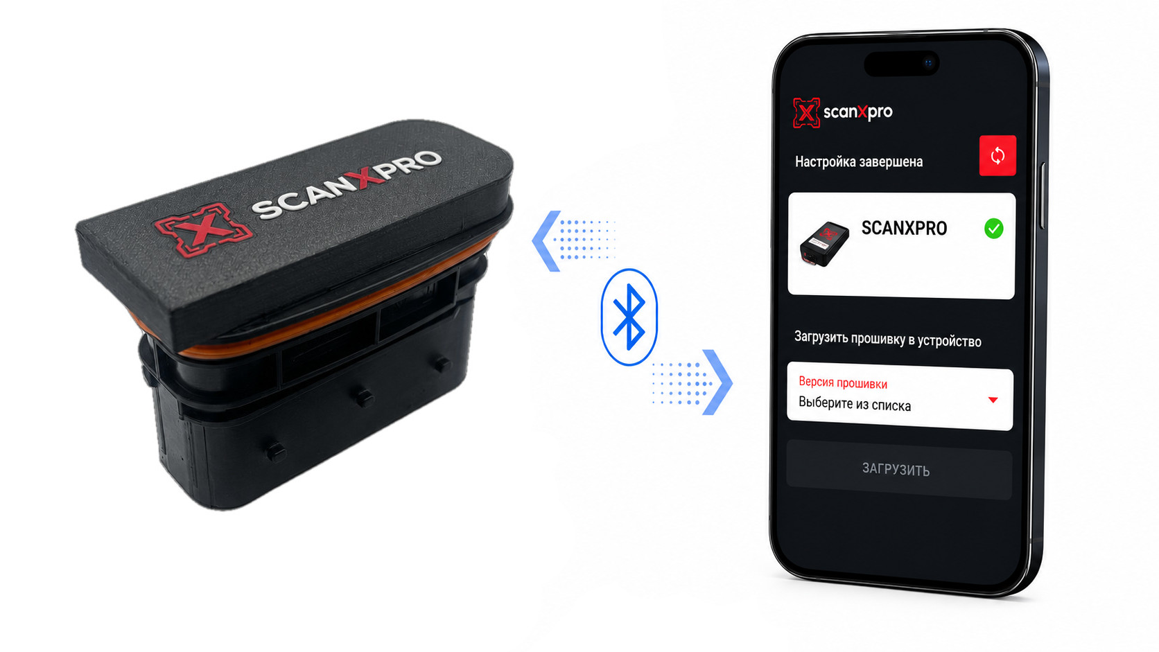 Приложение SCANXPRO и устройство с подключением по Bluetooth